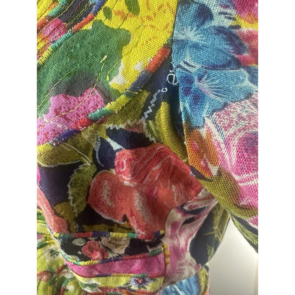*Flawed* Sandy Starkman Embroidered Jacket Heart Floral Small Art to Wear Boho - Picture 14 of 16